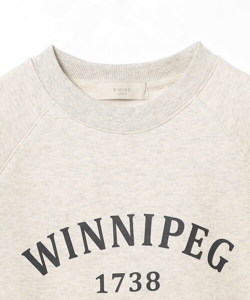 B:MING by BEAMS（ビーミングバイビームス）の「裏起毛 ロゴ プルオーバー（スウェット・レディース・ブラック/ライトグレー/ナチュラル・ONE SIZE）」の4枚目の写真