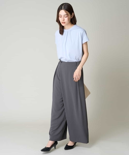 a.v.v(アーヴェヴェ)の「ラップワイドパンツ(その他パンツ・レディース・ベージュ/チャコールグレー・40/36/38)」の14枚目の写真