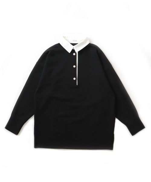 DRESSLAVE(ドレスレイブ)の「rugger big shirt(ラガービッグシャツ)(ポロシャツ・レディース・ホワイト/ブラック・38)」の2枚目の写真