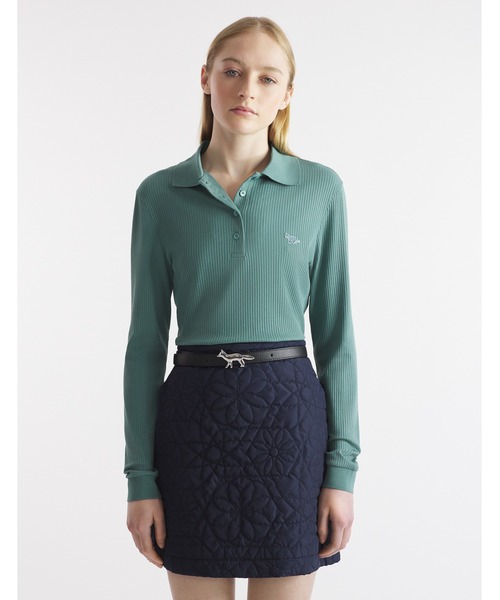 Maison Kitsune（メゾンキツネ）の「FINE RIBBED LONG SLEEVES POLO（ポロシャツ・レディース・グリーン系その他・L/M/S/XS）」の5枚目の写真
