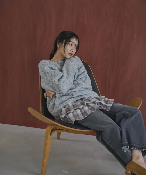 coen(コーエン)の「オンブレチェックサッカーキャミソールトップス(キャミソール・レディース・ブラウン/ダークグレー・FREE)」の6枚目の写真