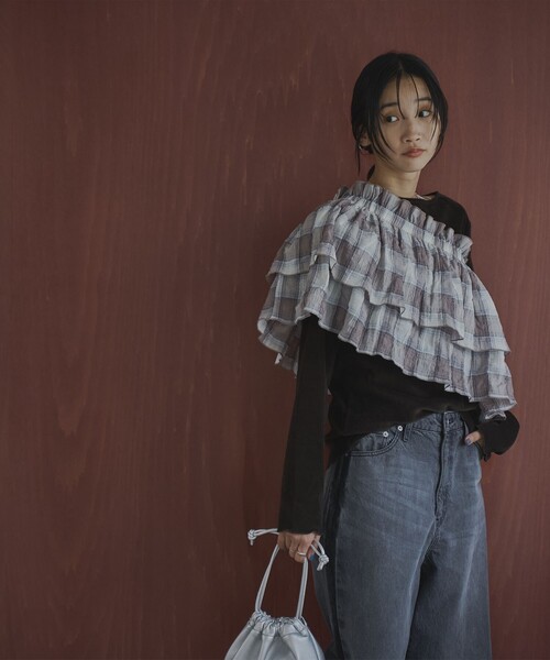 coen(コーエン)の「オンブレチェックサッカーキャミソールトップス(キャミソール・レディース・ブラウン/ダークグレー・FREE)」の7枚目の写真