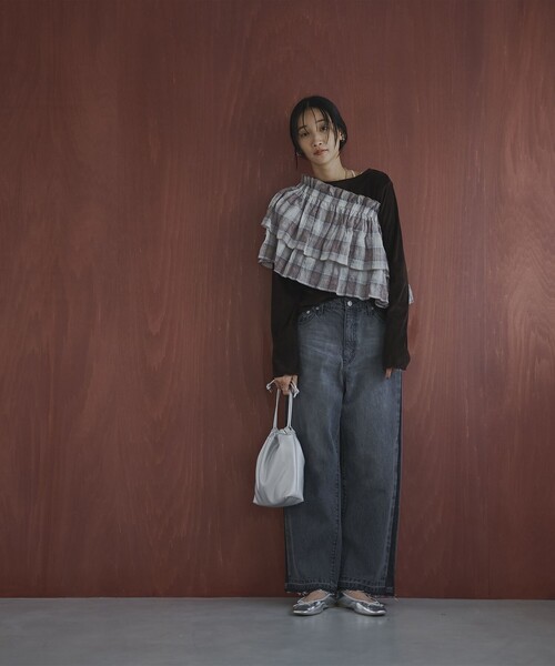 coen(コーエン)の「オンブレチェックサッカーキャミソールトップス(キャミソール・レディース・ブラウン/ダークグレー・FREE)」の8枚目の写真