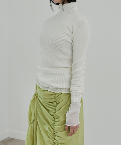 LE CIEL BLEU（ルシェルブルー）の「ホールガーメントタートルニット / Wholegarment Turtle Knit（ニット/セーター・レディース・ターコイズブルー/オフホワイト/グレー/ブラック/レッド/パープル・36）」の12枚目の写真