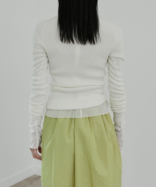 LE CIEL BLEU（ルシェルブルー）の「ホールガーメントタートルニット / Wholegarment Turtle Knit（ニット/セーター・レディース・ターコイズブルー/オフホワイト/グレー/ブラック/レッド/パープル・36）」の13枚目の写真