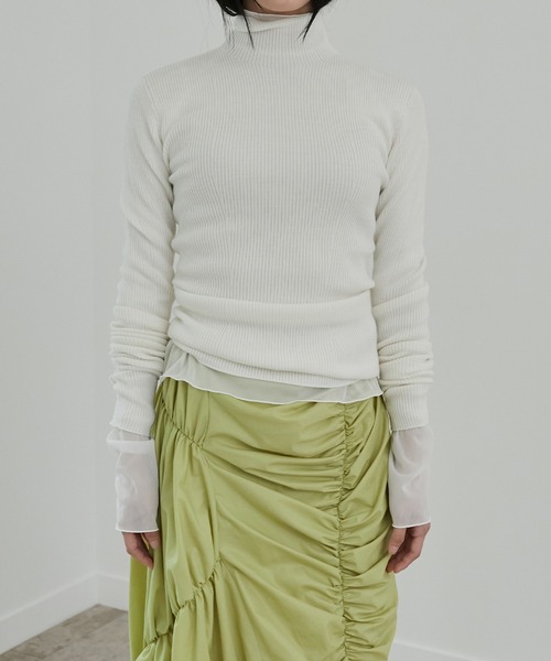 LE CIEL BLEU（ルシェルブルー）の「ホールガーメントタートルニット / Wholegarment Turtle Knit（ニット/セーター・レディース・ターコイズブルー/オフホワイト/グレー/ブラック/レッド/パープル・36）」の10枚目の写真