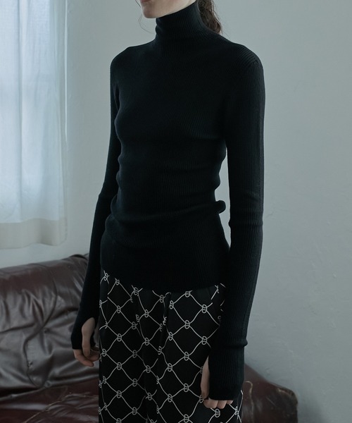 LE CIEL BLEU（ルシェルブルー）の「ホールガーメントタートルニット / Wholegarment Turtle Knit（ニット/セーター・レディース・ターコイズブルー/オフホワイト/グレー/ブラック/レッド/パープル・36）」の20枚目の写真