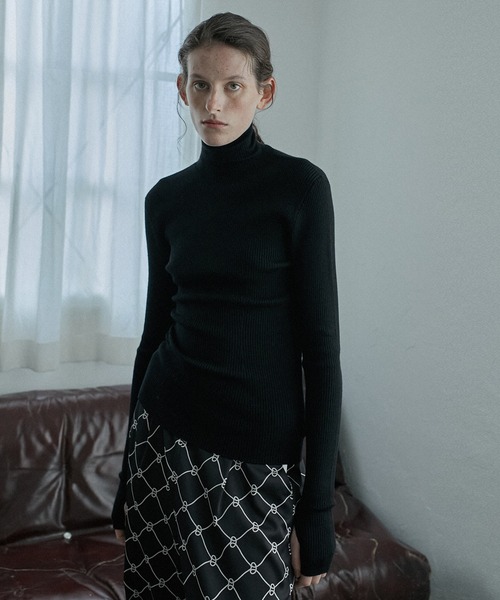 LE CIEL BLEU（ルシェルブルー）の「ホールガーメントタートルニット / Wholegarment Turtle Knit（ニット/セーター・レディース・ターコイズブルー/オフホワイト/グレー/ブラック/レッド/パープル・36）」の17枚目の写真