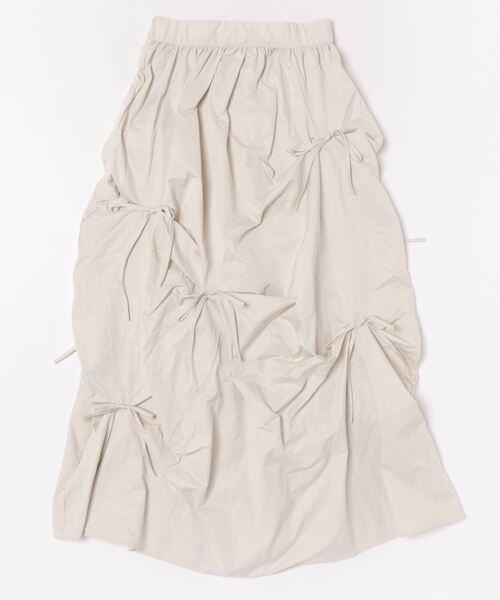 STYLEBLOCK（スタイルブロック）の「TNタフタリボン付きギャザースカート（スカート・レディース・ブラック/ホワイト系その他/ブルー/チャコールグレー・M）」の2枚目の写真