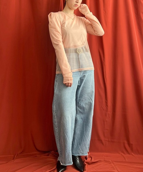 LHELBIE（レルビエ）の「シアーレイアードドッキングトップス（Tシャツ/カットソー・レディース・ブルー系その他/ブラック/アイボリー/ピンク系その他・M）」の10枚目の写真