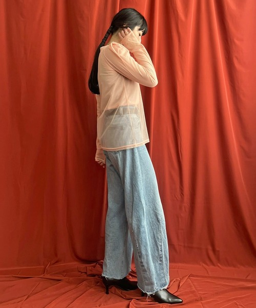 LHELBIE（レルビエ）の「シアーレイアードドッキングトップス（Tシャツ/カットソー・レディース・ブルー系その他/ブラック/アイボリー/ピンク系その他・M）」の11枚目の写真
