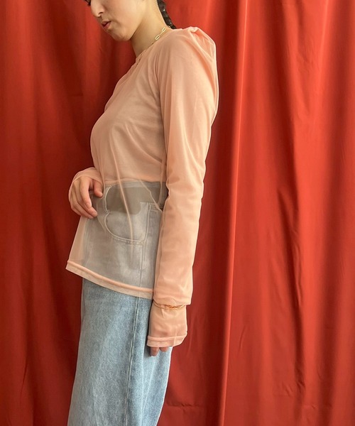LHELBIE（レルビエ）の「シアーレイアードドッキングトップス（Tシャツ/カットソー・レディース・ブルー系その他/ブラック/アイボリー/ピンク系その他・M）」の13枚目の写真