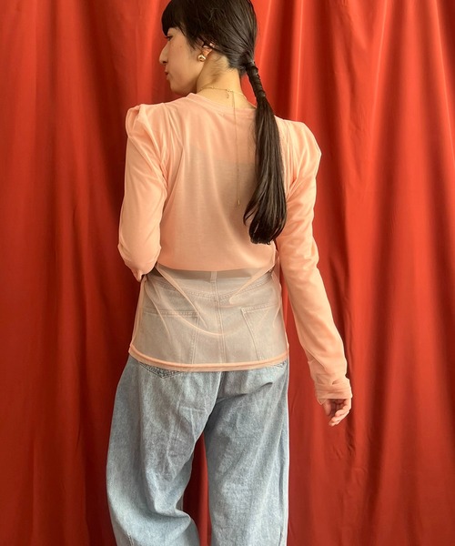 LHELBIE（レルビエ）の「シアーレイアードドッキングトップス（Tシャツ/カットソー・レディース・ブルー系その他/ブラック/アイボリー/ピンク系その他・M）」の14枚目の写真