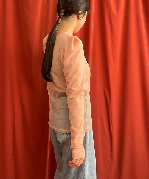 LHELBIE（レルビエ）の「シアーレイアードドッキングトップス（Tシャツ/カットソー・レディース・ブルー系その他/ブラック/アイボリー/ピンク系その他・M）」の15枚目の写真