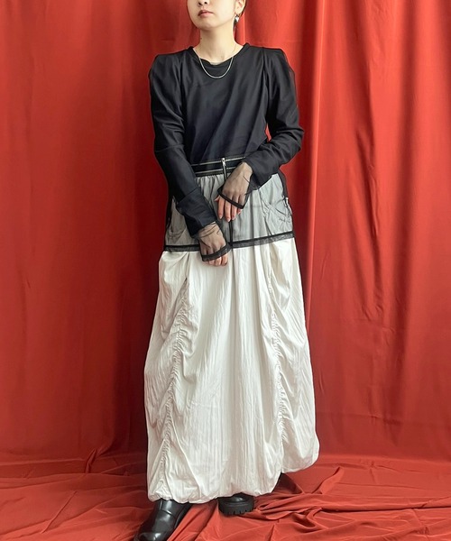 LHELBIE（レルビエ）の「シアーレイアードドッキングトップス（Tシャツ/カットソー・レディース・ブルー系その他/ブラック/アイボリー/ピンク系その他・M）」の20枚目の写真