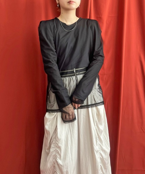 LHELBIE（レルビエ）の「シアーレイアードドッキングトップス（Tシャツ/カットソー・レディース・ブルー系その他/ブラック/アイボリー/ピンク系その他・M）」の16枚目の写真
