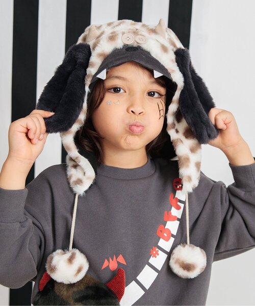 BREEZE（ブリーズ）の「モンスターなりきりバラクラバ（ハット・キッズ・オフホワイト/ブラック・56/48/52）」の2枚目の写真