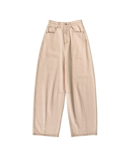 Re:EDIT（リエディ）の「[楽な穿き心地で体型カバー][2025 SUMMER COLLECTION][低身長/高身長サイズ有][全骨格細見え]ウォッシュ加工コットンツイルバレルレッグパンツ（その他パンツ・レディース・ブルー/ブラウン/ブラック/ライトピンク/ホワイト/グレー・SHORT/MEDIUM/TALL/LARGE）」の6枚目の写真