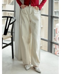 Re:EDIT | [楽な穿き心地で体型カバー][2025 SUMMER COLLECTION][低身長/高身長サイズ有][全骨格細見え]ウォッシュ加工コットンツイルバレルレッグパンツ(その他パンツ)
