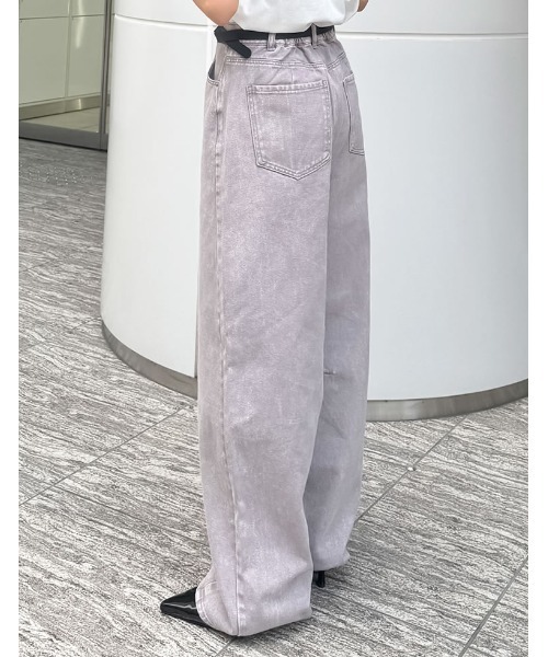 Re:EDIT（リエディ）の「[楽な穿き心地で体型カバー][2025 SUMMER COLLECTION][低身長/高身長サイズ有][全骨格細見え]ウォッシュ加工コットンツイルバレルレッグパンツ（その他パンツ・レディース・ブルー/ブラウン/ブラック/ライトピンク/ホワイト/グレー・SHORT/MEDIUM/TALL/LARGE）」の13枚目の写真