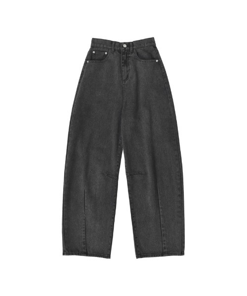 Re:EDIT（リエディ）の「[楽な穿き心地で体型カバー][2025 SUMMER COLLECTION][低身長/高身長サイズ有][全骨格細見え]ウォッシュ加工コットンツイルバレルレッグパンツ（その他パンツ・レディース・ブルー/ブラウン/ブラック/ライトピンク/ホワイト/グレー・SHORT/MEDIUM/TALL/LARGE）」の9枚目の写真