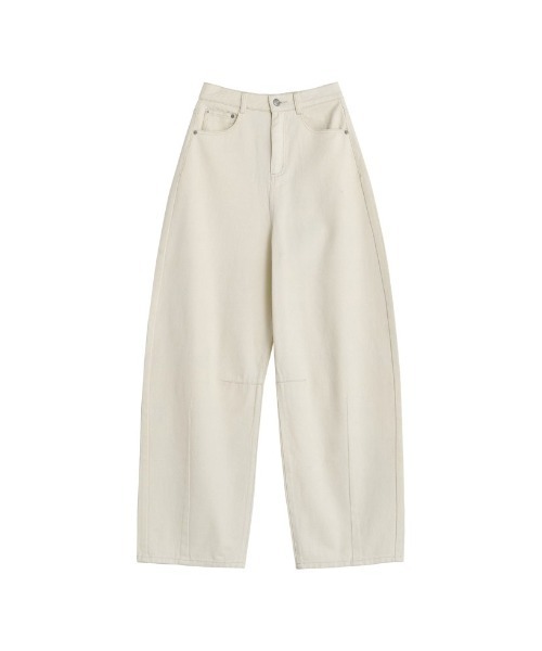 Re:EDIT（リエディ）の「[楽な穿き心地で体型カバー][2025 SUMMER COLLECTION][低身長/高身長サイズ有][全骨格細見え]ウォッシュ加工コットンツイルバレルレッグパンツ（その他パンツ・レディース・ブルー/ブラウン/ブラック/ライトピンク/ホワイト/グレー・SHORT/MEDIUM/TALL/LARGE）」の10枚目の写真