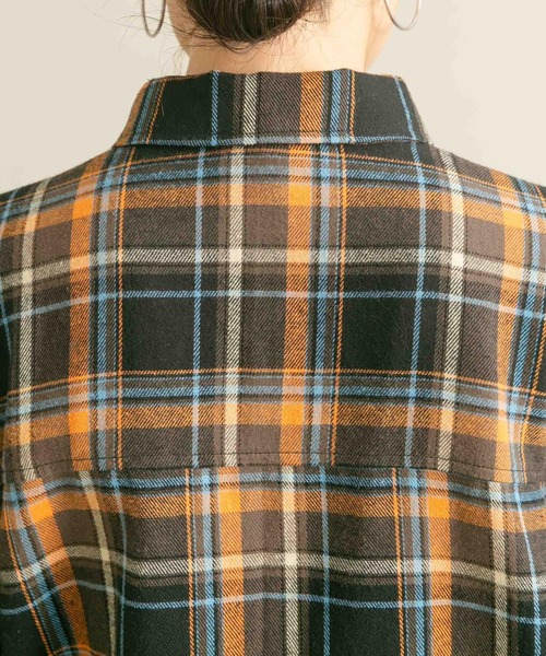 KBF（ケイビーエフ）の「カットオフルーズチェックシャツ（シャツ/ブラウス・レディース・ブラック/グレー/チャコールグレー・ONE）」の8枚目の写真