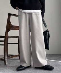 fredy emue | ソフトシャークスキン/チェックイージーパンツ【レングス長め丈あり】(その他パンツ)