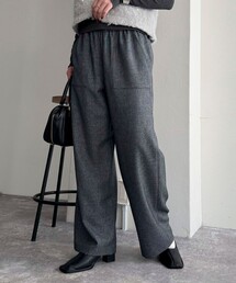 fredy emue | ソフトシャークスキン/チェックイージーパンツ【レングス長め丈あり】(その他パンツ)