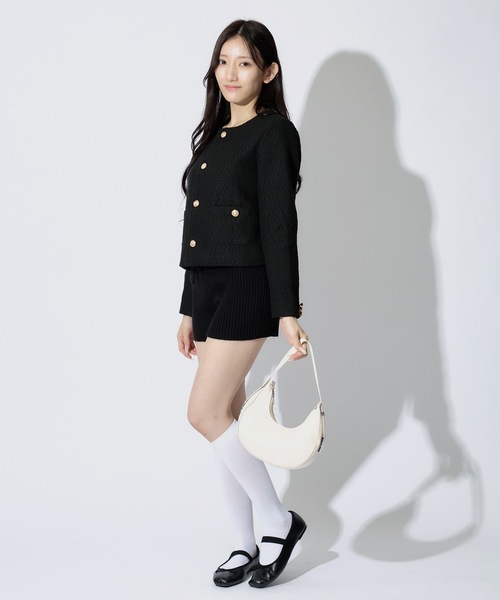 ALLuRing ChaRm(アリュリングチャーム)の「Rib Knit Short Pants / リブニットショートパンツ(スウェットパンツ・レディース・グレー/ブラック/ホワイト・FREE)」の9枚目の写真