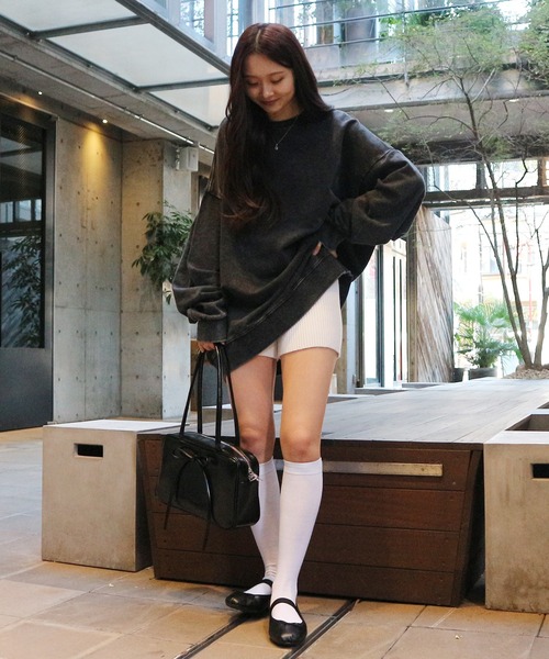 ALLuRing ChaRm(アリュリングチャーム)の「Rib Knit Short Pants / リブニットショートパンツ(スウェットパンツ・レディース・グレー/ブラック/ホワイト・FREE)」の18枚目の写真