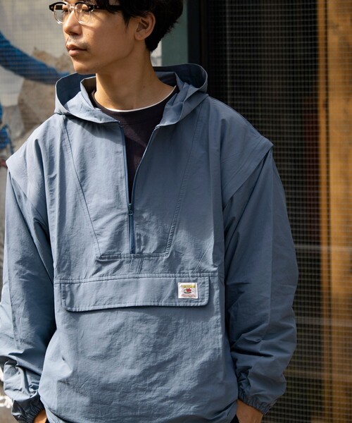 FREDY MAC（フレディーマック）の「【FREDYMAC/フレディマック】アノラックパーカー UNISEX/ユニセックス ワンポイントロゴ（ブルゾン・メンズ・キナリ/マスタード/グレイッシュブルー/ブラック・M/L）」の3枚目の写真