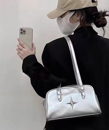 BARELY BLUE（ベアリーブルー）の「【 BARELY BLUE / ベアリーブルー 】 シルバー スパーク スタッズ ハンドバッグ（ハンドバッグ・レディース）」