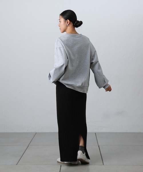 COLONY 2139（コロニートゥーワンスリーナイン）の「-3kg見え！リブニットナロースカート（スカート・レディース・ブラック/グレー・MEDIUM/SMALL）」の8枚目の写真