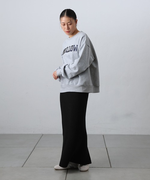 COLONY 2139（コロニートゥーワンスリーナイン）の「-3kg見え！リブニットナロースカート（スカート・レディース・ブラック/グレー・MEDIUM/SMALL）」の10枚目の写真