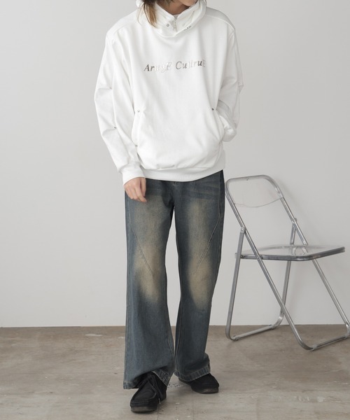 ROOPTOKYO（ループトウキョウ）の「スラッシュ シーム ルーズワイドデニムパンツ（デニムパンツ・メンズ・ブラック/ブルー・M/L）」の16枚目の写真