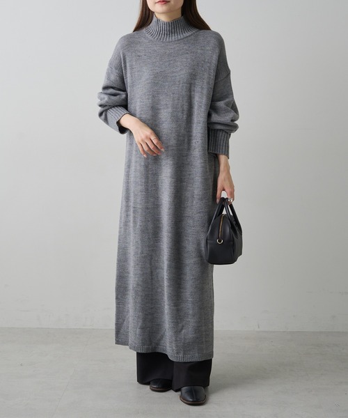 PUAL CE CIN(ピュアルセシン)の「ハンドウォッシャブルニットワンピース(ワンピース・レディース・ベージュ/グレー/レッド/ブラック・FREE)」の1枚目の写真