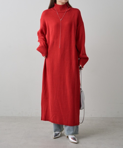 PUAL CE CIN(ピュアルセシン)の「ハンドウォッシャブルニットワンピース(ワンピース・レディース・ベージュ/グレー/レッド/ブラック・FREE)」の8枚目の写真