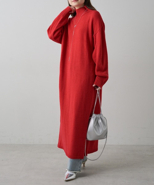 PUAL CE CIN(ピュアルセシン)の「ハンドウォッシャブルニットワンピース(ワンピース・レディース・ベージュ/グレー/レッド/ブラック・FREE)」の9枚目の写真