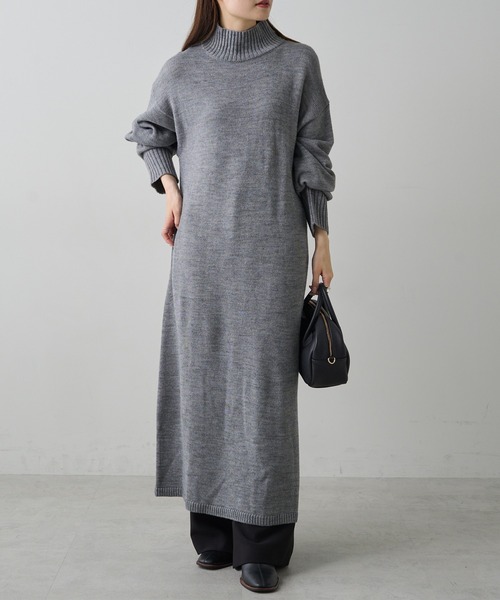 PUAL CE CIN(ピュアルセシン)の「ハンドウォッシャブルニットワンピース(ワンピース・レディース・ベージュ/グレー/レッド/ブラック・FREE)」の5枚目の写真