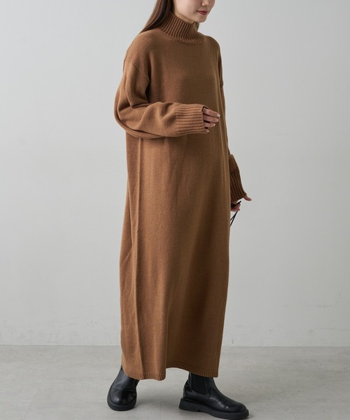 PUAL CE CIN(ピュアルセシン)の「ハンドウォッシャブルニットワンピース(ワンピース・レディース・ベージュ/グレー/レッド/ブラック・FREE)」の12枚目の写真