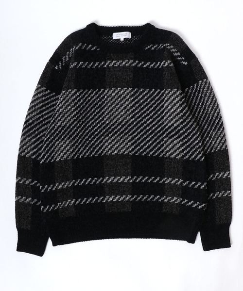 セール】モールニット チェック柄セーター プルオーバートップス