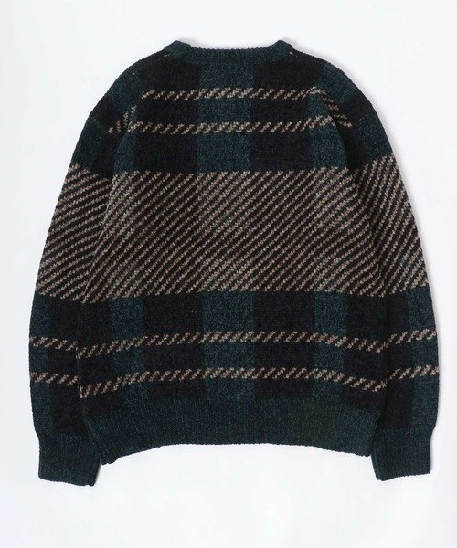 セール】モールニット チェック柄セーター プルオーバートップス