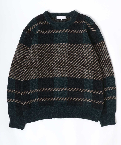 セール】モールニット チェック柄セーター プルオーバートップス