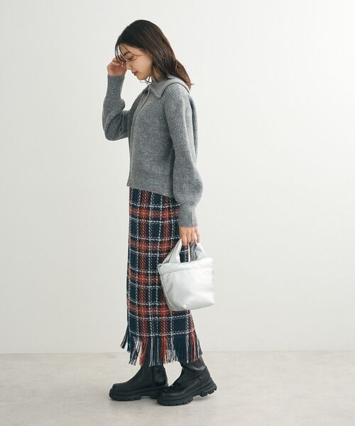 Sugar spoon（シュガースプーン）の「・SUGAR SPOON チェックフリンジスカート（スカート・レディース・グレー/ネイビー/ベージュ・FREE）」の13枚目の写真