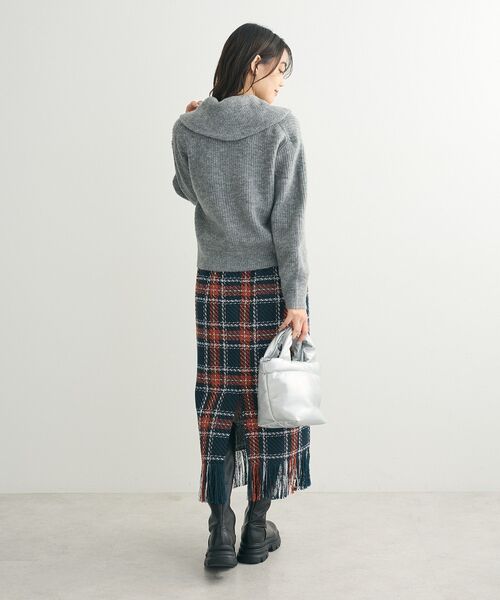 Sugar spoon（シュガースプーン）の「・SUGAR SPOON チェックフリンジスカート（スカート・レディース・グレー/ネイビー/ベージュ・FREE）」の14枚目の写真