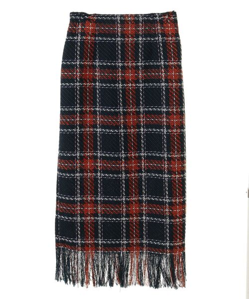 Sugar spoon（シュガースプーン）の「・SUGAR SPOON チェックフリンジスカート（スカート・レディース・グレー/ネイビー/ベージュ・FREE）」の8枚目の写真