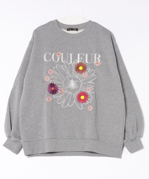 GORGE(ゴージ)の「カラフル刺しゅう裏起毛プルオーバー(スウェット・レディース・ブラック/ダークグリーン/グレー/オートミール・F)」の13枚目の写真