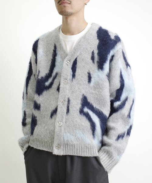 WHO'S WHO gallery（フーズフーギャラリー）の「※２サイズ【UNISEX/ユニセックス】モヘアライクカモ柄カーディガン（カーディガン/ボレロ・レディース・ブラウン/ブラック/グレー・MEDIUM/LARGE）」の16枚目の写真