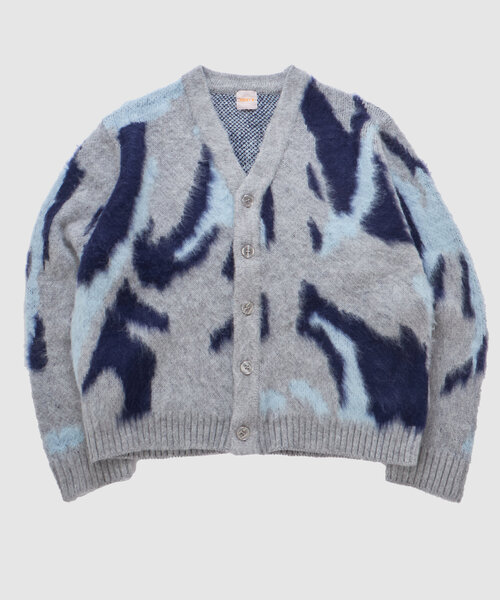 WHO'S WHO gallery（フーズフーギャラリー）の「※２サイズ【UNISEX/ユニセックス】モヘアライクカモ柄カーディガン（カーディガン/ボレロ・レディース・ブラウン/ブラック/グレー・MEDIUM/LARGE）」の5枚目の写真